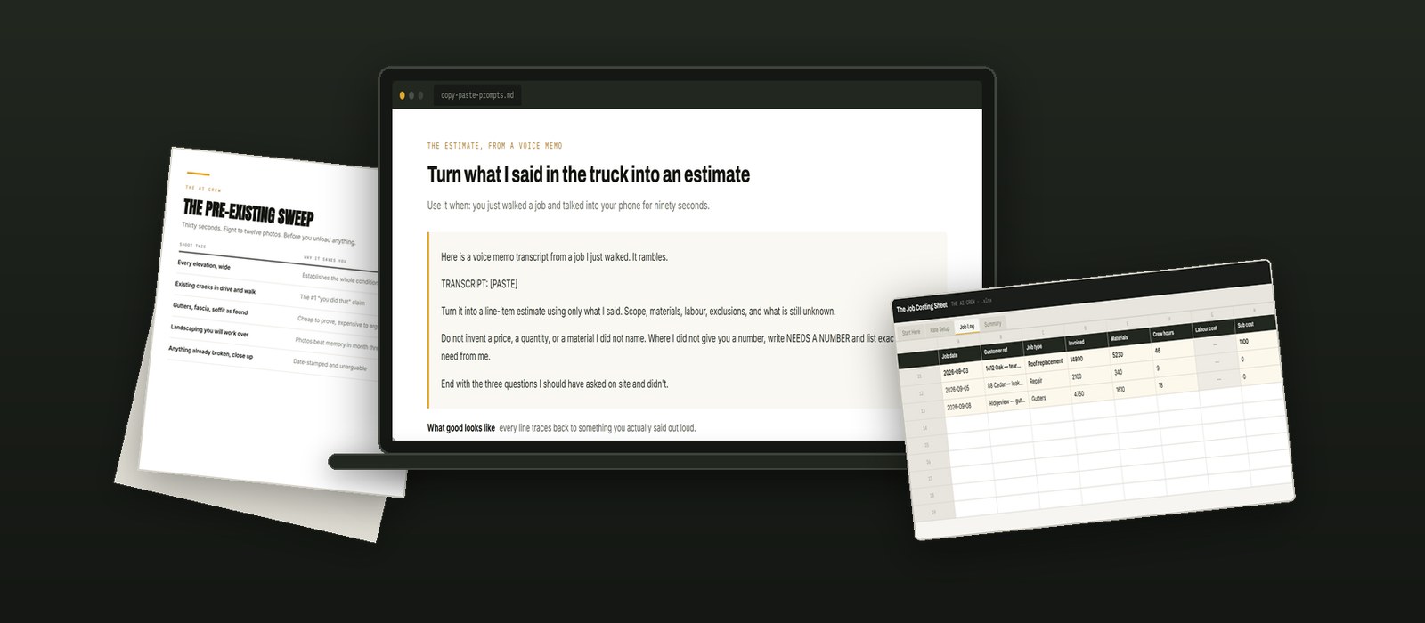 What is inside Kill Paperwork Night: the templates, the document on screen, and the workbook.